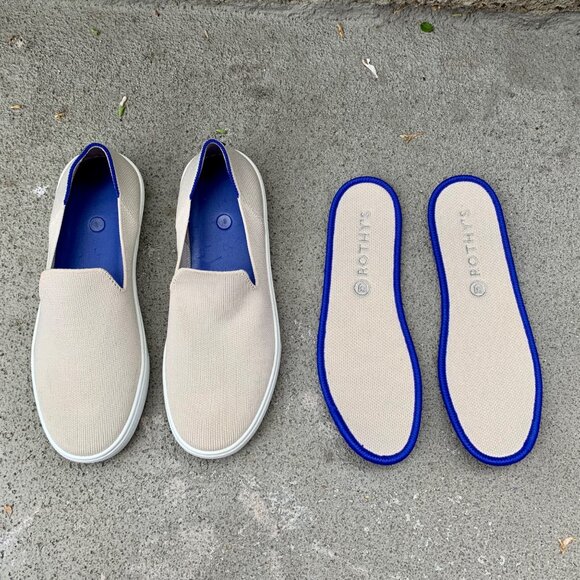 ROTHY'S Sand Original Slip On Sneaker Womens 6.5 37 Shoes Rothys Fabric Flat Tan - Picture 9 of 12